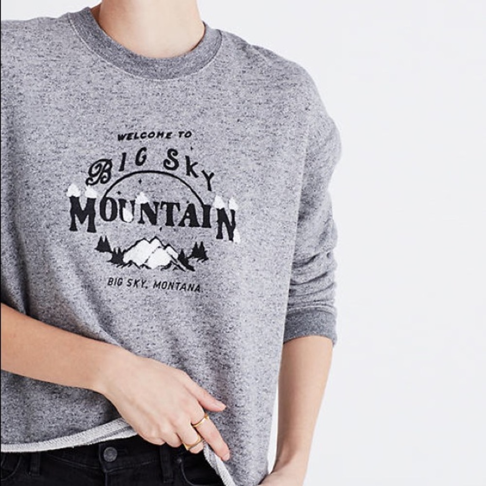 Madewell cropped cutoff big sky sweatshirt top